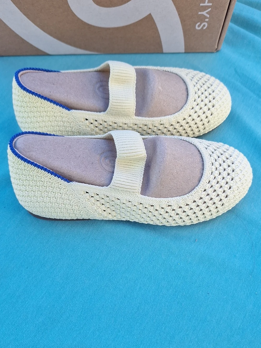 Rothy's The Kids Mary Jane Lemonade  Open -knit